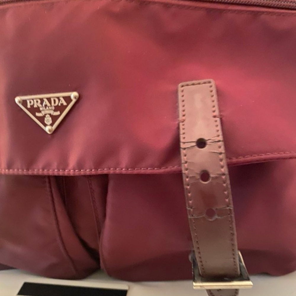 PRADA BT1738 VELA SPORT Nylon Messenger bag Granato with original dustbag &card - Picture 8 of 12